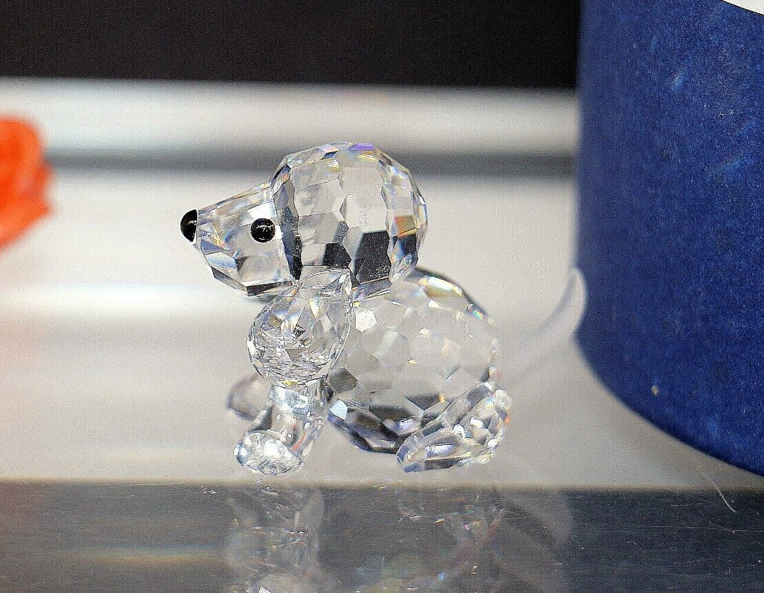 Swarovski Silver Crystal Figurine BEAGLE PUPPY SITTING 158418
