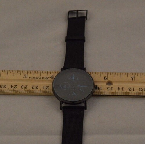 Orologio da uomo nero con cinturino in rete nera in acciaio inox 40 mm lunetta W007 - Foto 4 di 5