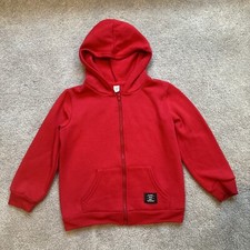 SHEIN Boys Youth Red Full Zip Fleece Hoodie Sweatshirt Size 6