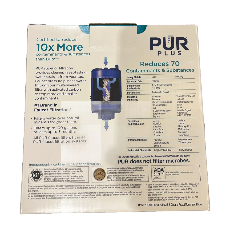 PUR PLUS Faucet Filtration System Black & Chrome PFM200B (NEW) - Image 3 of 4