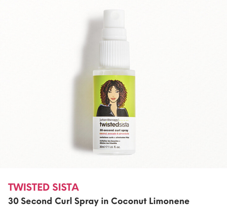 Urban Therapy Twisted Sista 30-Second Curl Spray 1oz/30ml Travel Size