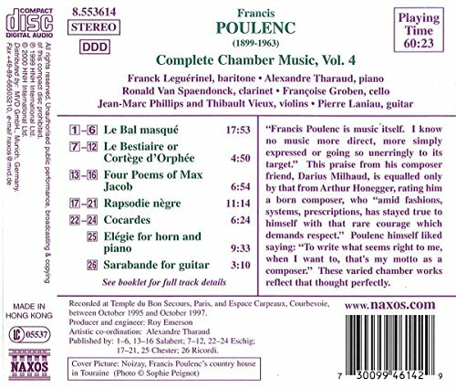 Полное собрание сочинений Пуленка о камерной музыке, том 4