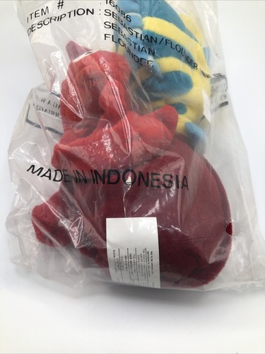Disney Store Mini Bean Bag Little Mermaid Sebastian Flounder New In Bag VTG - Picture 4 of 4