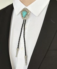 Totem Turquoise Mens Bolo Tie Bridegroom Wedding Necklace Western Cowboy Necktie