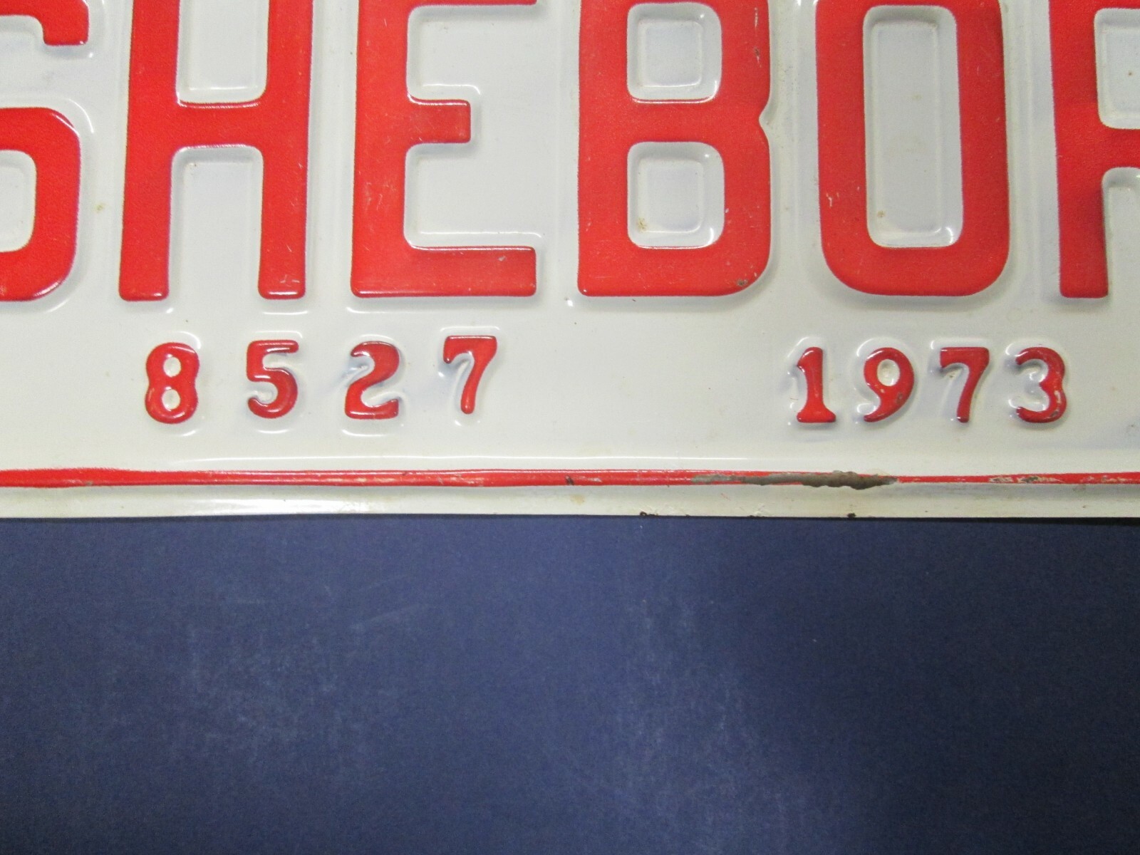 1973 ASHEBORO North Carolina License Plate. City Tag. 8527. Unused