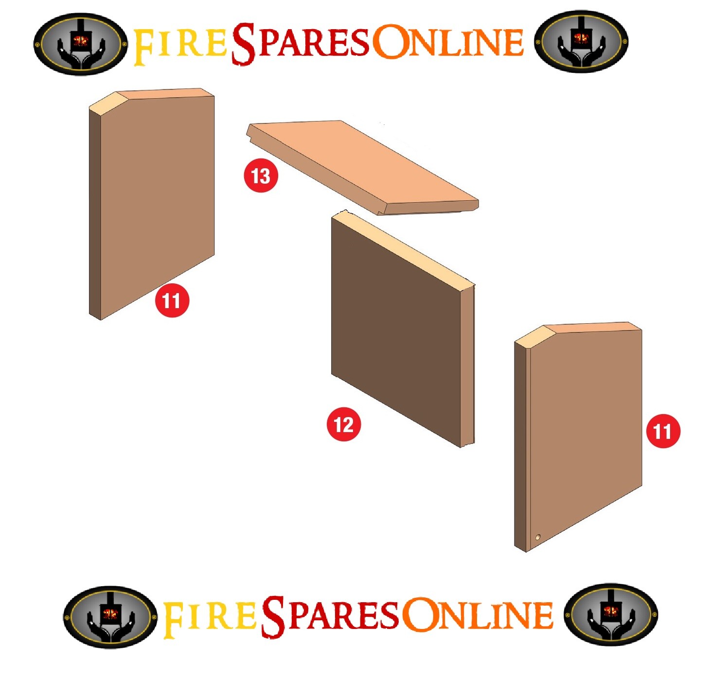 Stove Spares to Suit ACR Tenbury Inset Stove, Glass, Bricks, Baffle | eBay