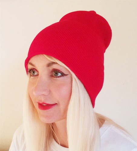 Quality Red Beanie Plain Hat for Women 