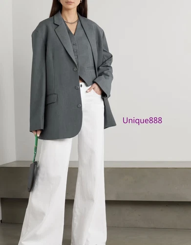 Nili Lotan Damen Herbst Schurwollmischung lockere Schulter Freizeit Blazer - Bild 16 von 26