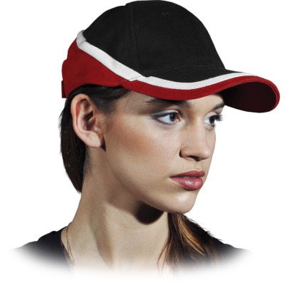 Cappy Kappe Cap Mütze Schirmmütze Modern Top Qualität Schwarz Rot Gr. 57-61 NEU