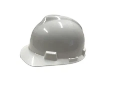 Msa Safety 463942 V-Gard Front Brim Hard Hat, Slotted, Cap Style, Type 1, Class