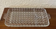 Vintage Glass Snack Plate or Perfume Tray  11" x 6" 3 Compartments Never Used