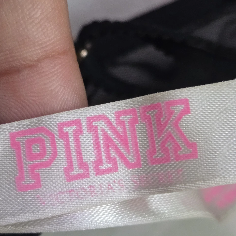 PINK Women Bra 32B Black Date Push Up Underwired Lace Strap - Image 3 of 4