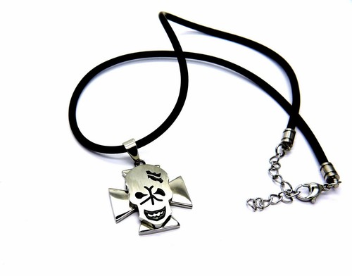 Collana Laccetto Nero con Ciondolo da Uomo in Acciaio 316L Pendente Teschio - Imagen 2 de 3