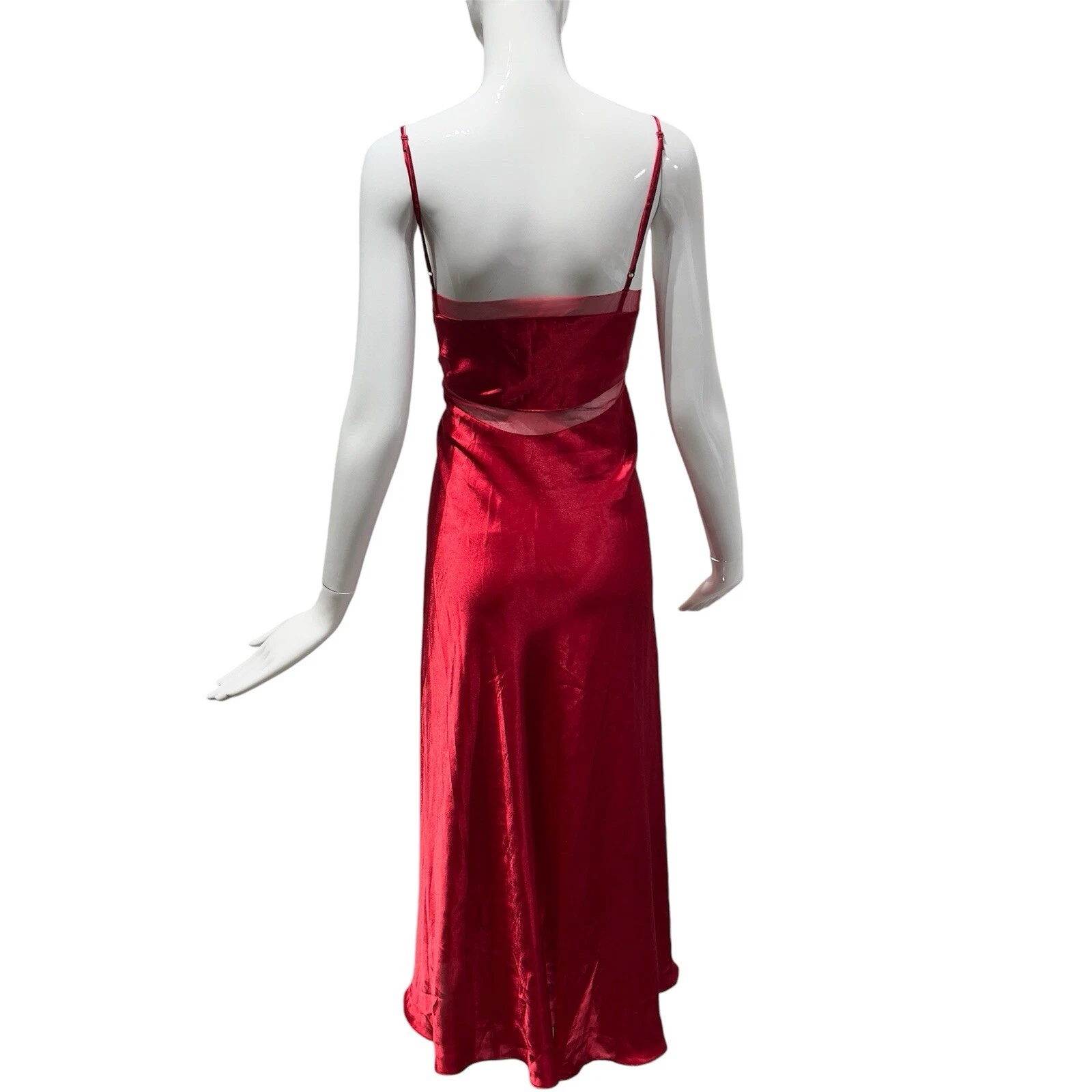 VALENTINO Abito lungo rosso slip Victoria’s Secret molto sexy effetto raso seta taglia large