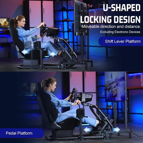 Dardoo Racing Game Sim cockpit avec siège et moniteur stand fit Logitech G29 G920 - Photo 48/50