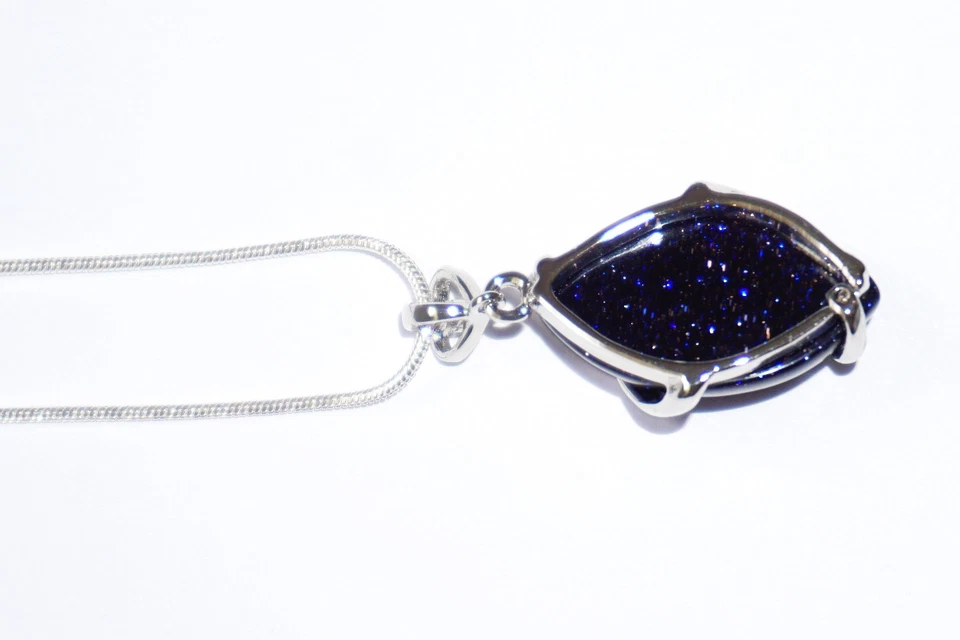 Silberkette mit Blaufluß Anhänger - Bild 4 von 4