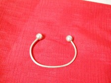 .925 Sterling Silver Cuff Ball End Bracelet Size Small 5-3/4"