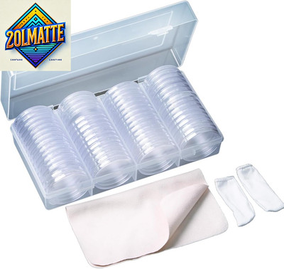 60 Pieces 41Mm Coin Holder Silver Eagles Coin Capsules Clear Plastic Storage Org
