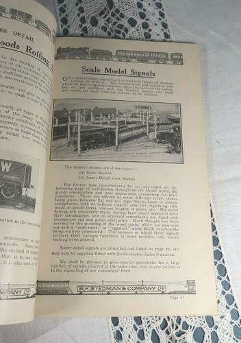 1929 1st ed - R.F. STEDMAN & CO Catalogue A, Model Train Railways, Fittings + GD - Picture 7 of 12