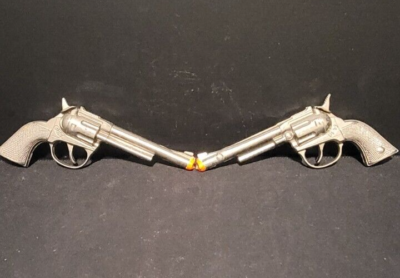 Pair Of Vintage Hubley Pet Toy Cap Pistols Excellent Working