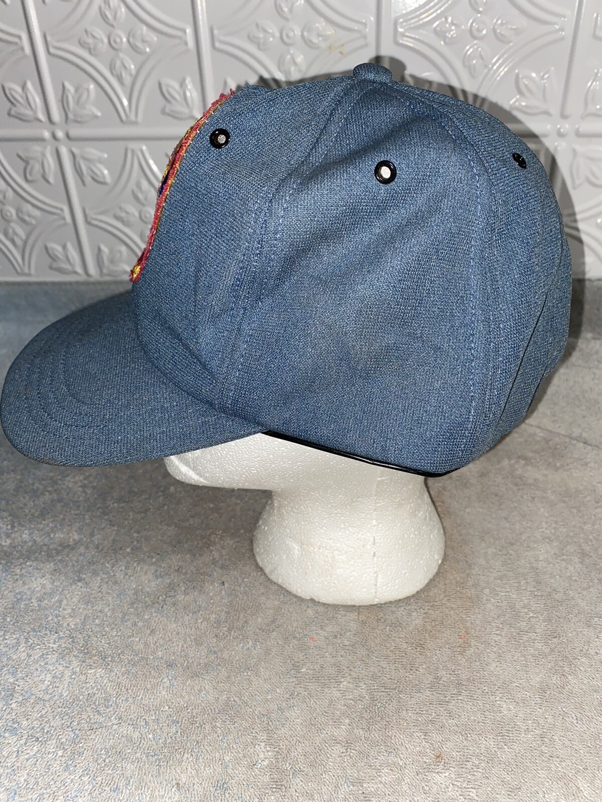 VINTAGE Sunbeam Bread Hat Patch SnapBack Blue Riv… - image 2