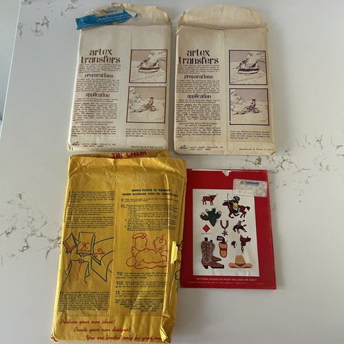 Vtg Iron On Transfers Lot Of 4 Country Western Religious Vogart Tri-Chem Artex - 第 2/9 張圖片