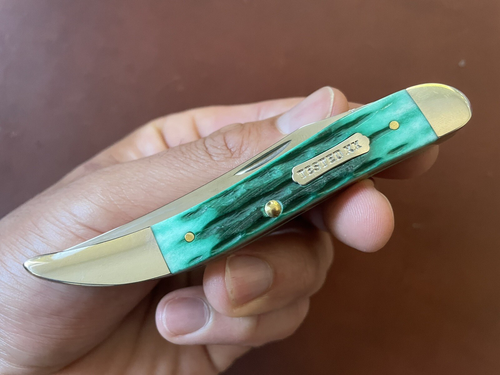 Case xx Medium toothpick And Sodbuster Pocket Knives Jade Bone Kinfolk