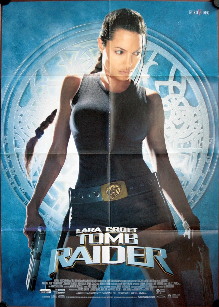 Lara Croft: Tomb Raider German video movie poster Angelina Jolie