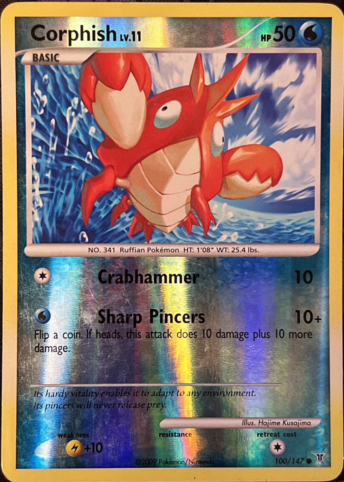 Corphish 100/147 Supreme Victors Reverse Holo Common LP