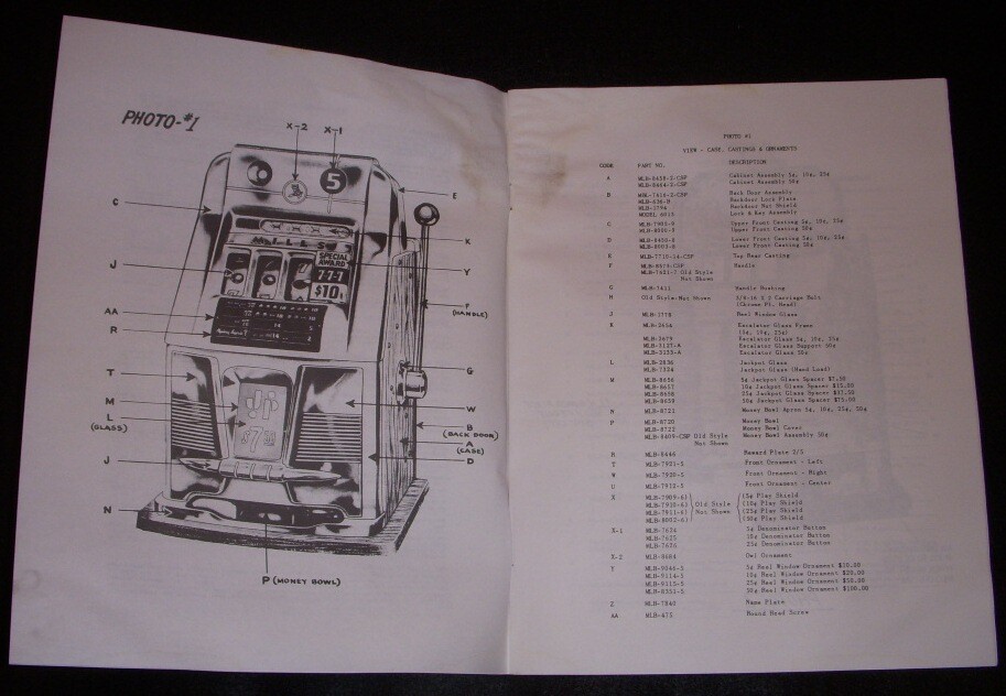 Mills antique slot machine parts and repair restoration manual eBay
