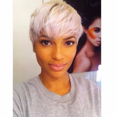 Fashion Gray Short Pixie Cut Wigs Synthetic Hair for Women Cosplay Daily Wear US