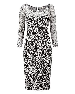 Joe Browns Luxurious Lace Dress Black & White Gold & Black UK Size 8 18 |  eBay UK