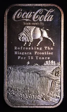 1977 Coca-Cola Buffalo New York World Wide Mint 1oz 999 FINE Silver bar C3542