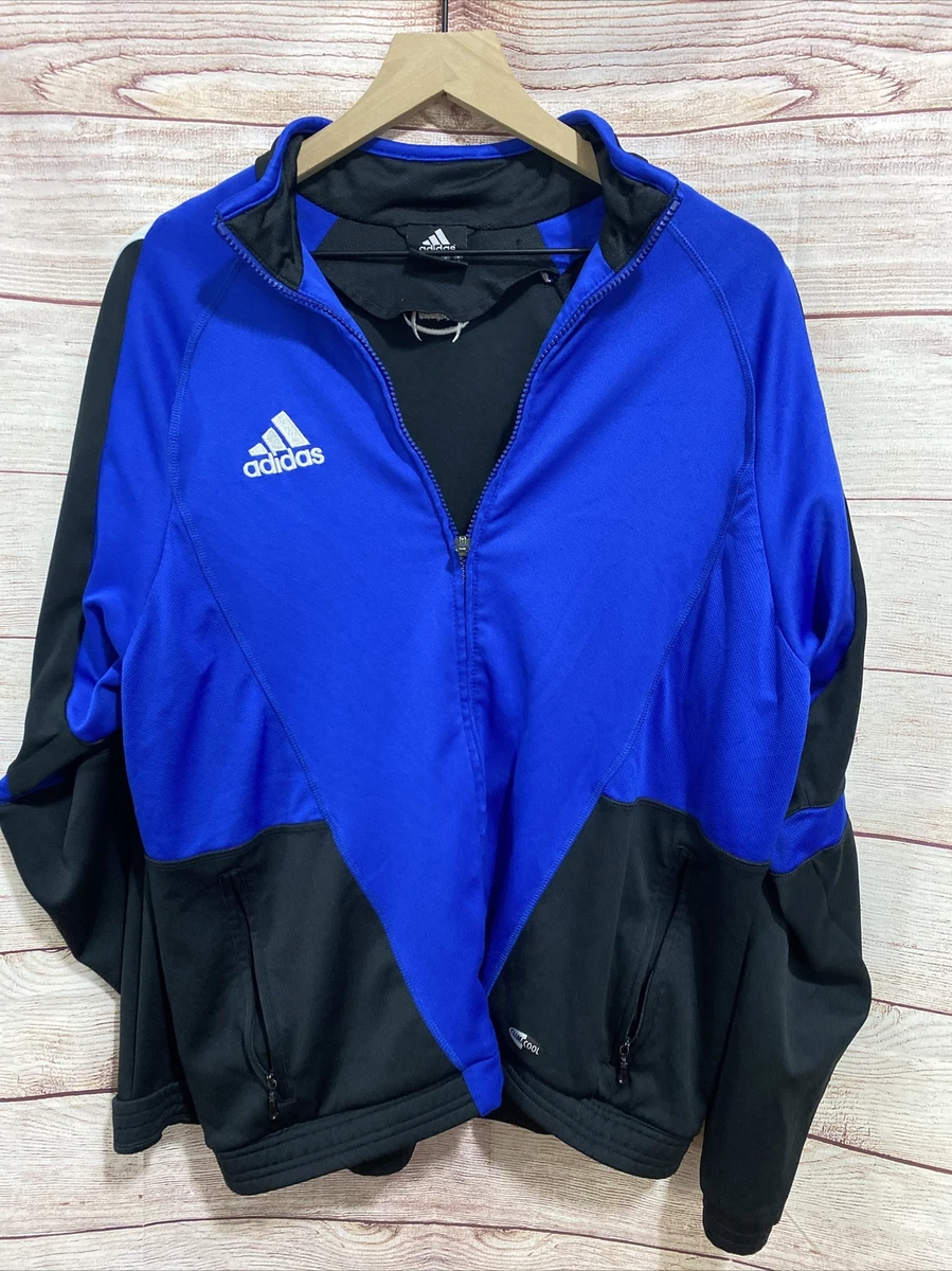adidas climacool Track Jacket S blue black Logo Embroidered eBay