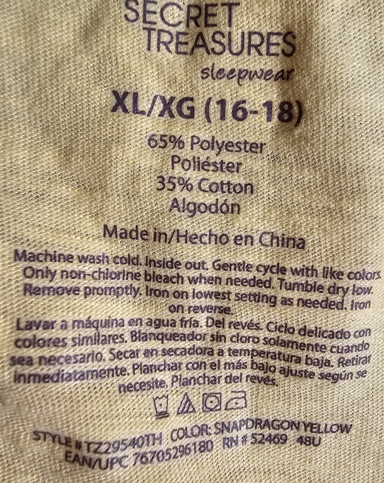 Camisa Top Secret Treasures Mujer Talla XL X Grande 16/18 Amarillo Azul Playa Feliz Foto 2 de 4