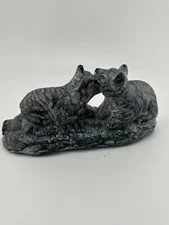 VTG Handcarved Sculpture of 2 Bears Playing - A Wolf Original - Canada