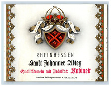 1970's-80's Rheinhessen Santt Johanner Ubtey German Wine Label Original S42E