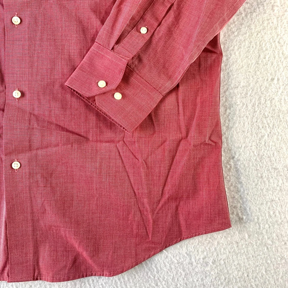 Vestido Covington ajustado para hombre 16.5 32 33 camisa con botones rojo liso manga larga Foto 4 de 4