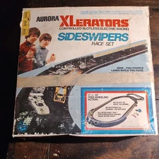 Vintage 1974 Aurora Xlerators Sideswipers Slotless Car Racing Set Track Parts
