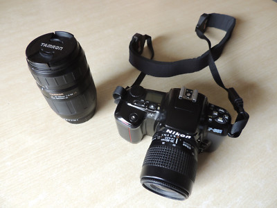 Nikon F601 Spiegelreflexkamera 35 - 80mm  mit Tamron 70 - 300mm Teleobjektiv