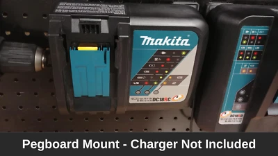 Tool Storage - Pegboard Mount For Makita LXT DC18RC Single Battery Fast Charger
