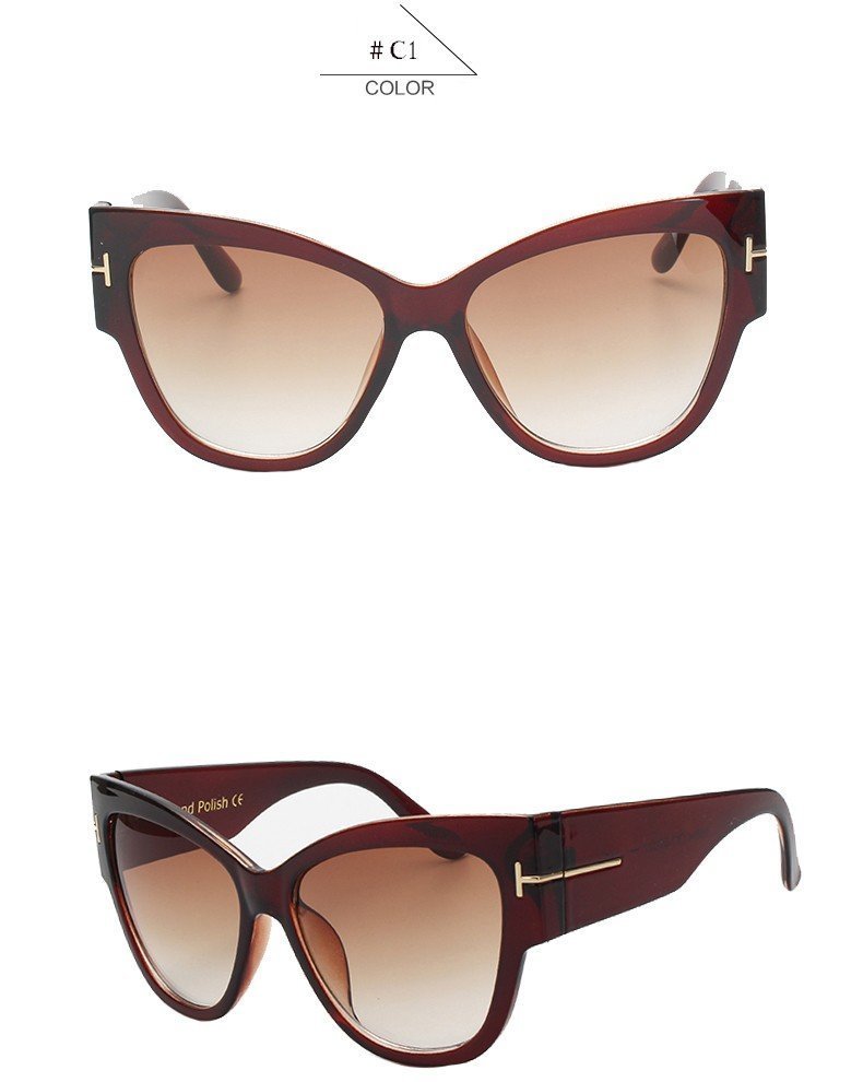 KEHU Fashion Cat Eye Sunglasses Women Oversized Steampunk Vintage Sun Glasses