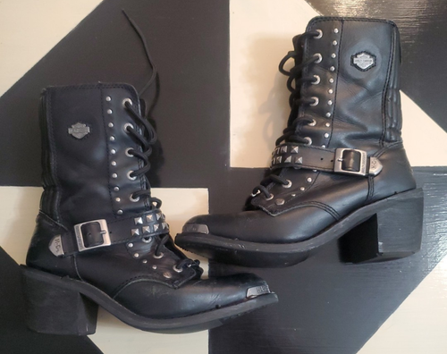 Women’s Harley Davidson 6.5” Angie Black Leather Motorcycle Boots. Size 6.5 M US - Picture 4 of 6