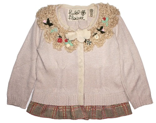 Vintage Cotton Cardigan with Flower Pattern, Light Summer Blouse