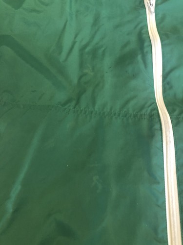 Vtg ASICS Tiger Mens Windbreaker Running Track Jacket Stowaway Hood Green XL - Picture 13 of 15