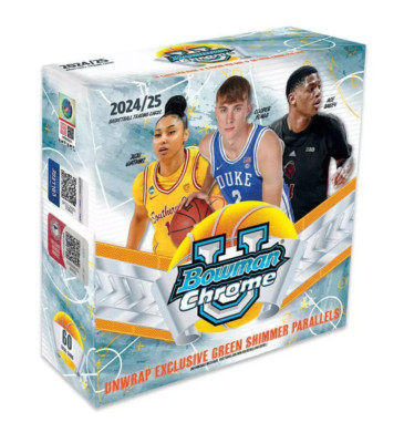 2024-25 Bowman University Chrome Basketball Mega Box - 5 Green Shimmer Refractor