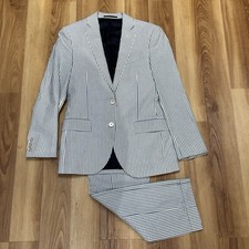 J.CREW Ludlow Slim Seersucker Suit Blue White 34S 28x27 Men  s