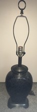 Vintage 1981 Metal Ginger Jar Table Lamp Gun Metal Finish Original Made In USA