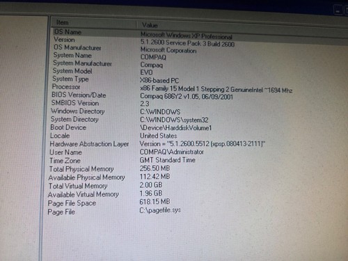 Compaq D5 Evo Desktop PC P4 1.7MHz 160GB WD HDD 256MB RAM Win XP D500 - Picture 5 of 24