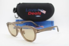 NEW TOM FORD TF 1230-D 45E CLEAR BROWN GOLD AUTHENTIC SUNGLASSES 50-23
